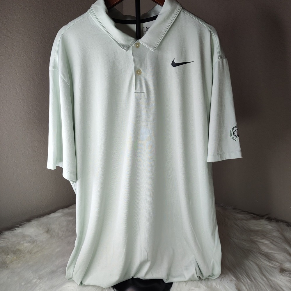 Nike Dri-Fit Golf Polo Shirt Light Gray Athletic Performance Vented Mens XL